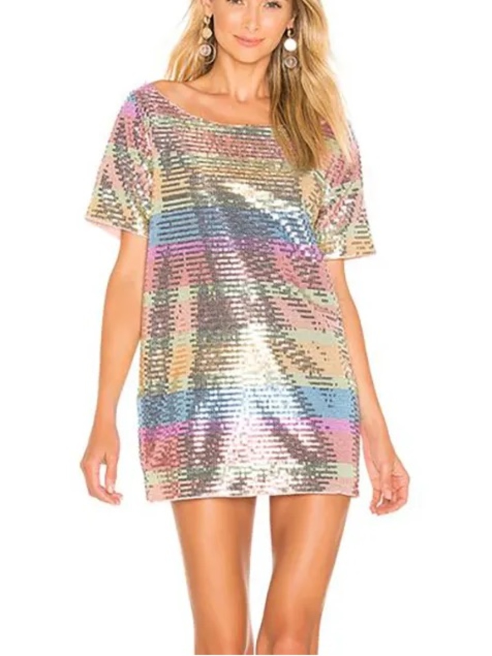 NEW Lovers + Friends X REVOLVE Henna Sequin Dress Rainbow Colorful Size Small